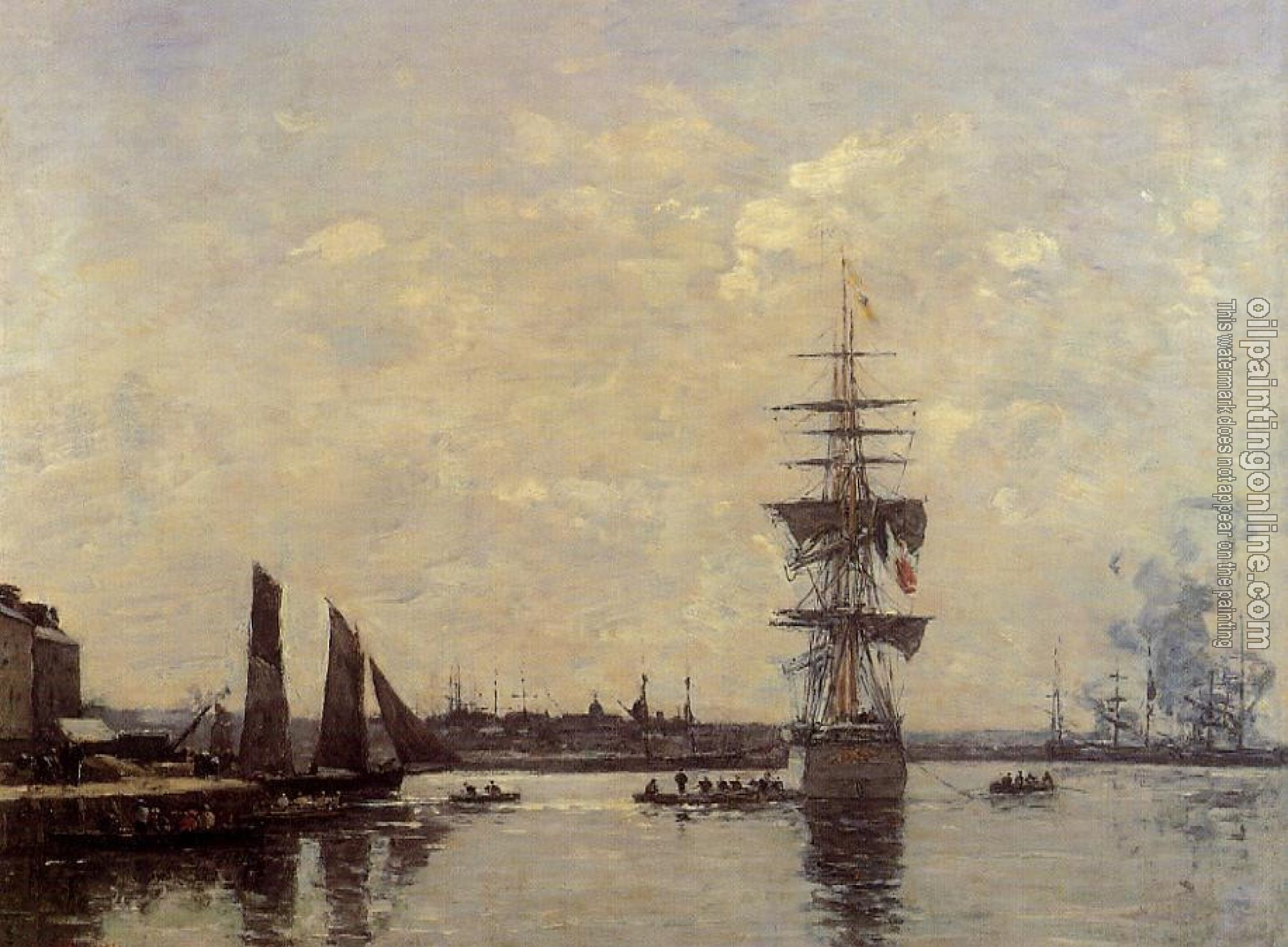 Boudin, Eugene - Sailing Boats at Quay